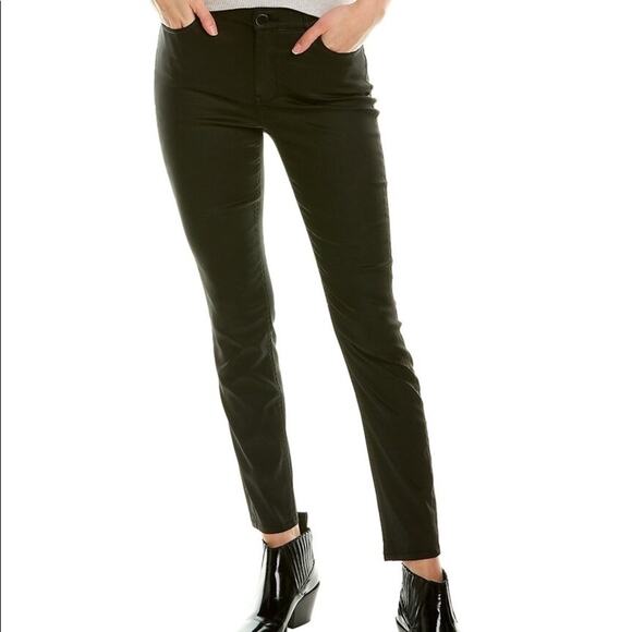 Ted Baker Jeans Pants Womens 34 Black Wet Look Skinny Dark Academia Goth NEW - Picture 1 of 12